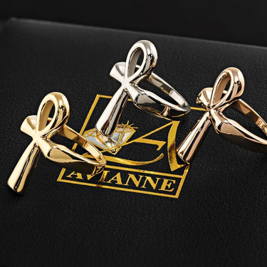14k Yellow Gold Ankh Ring